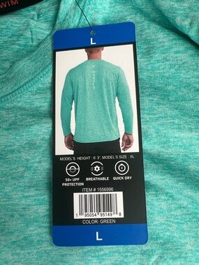 Spyder Men’s Longsleeve Swim Shirt Colo: Green  Size: Large ( Y-M1)